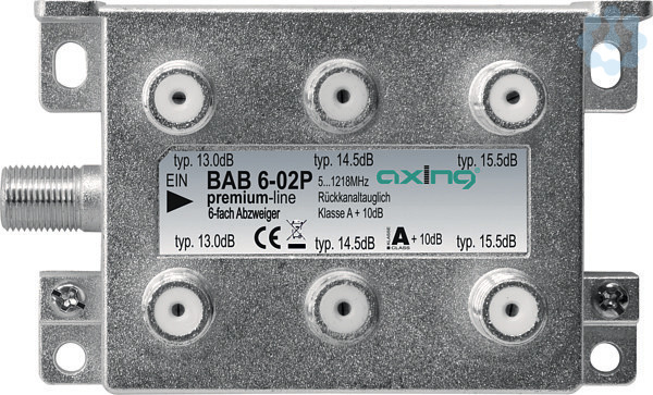 Axing 6-fach-Abzweiger 13-15dB BAB 6-02P - hiplo24.de